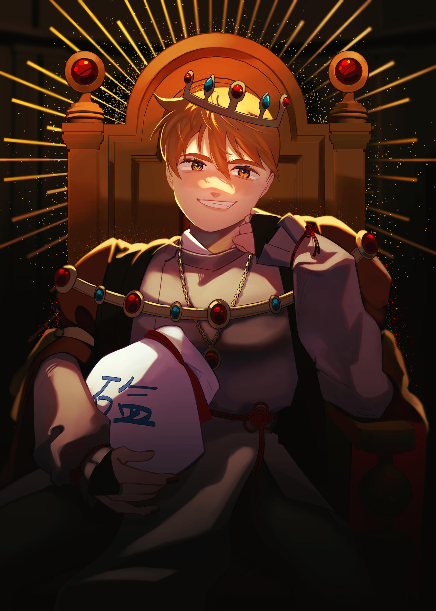 Fan art of Reigen Arataka from Mob Psycho 100.